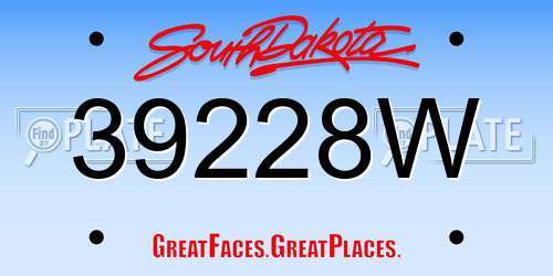 39228W South Dakota License Plate