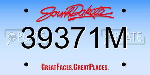 39371M South Dakota License Plate