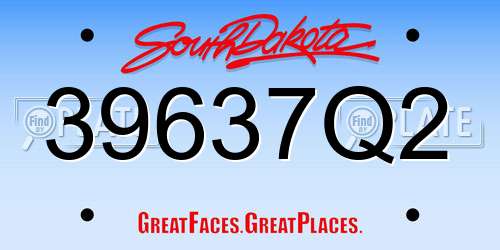 39637Q2 South Dakota License Plate