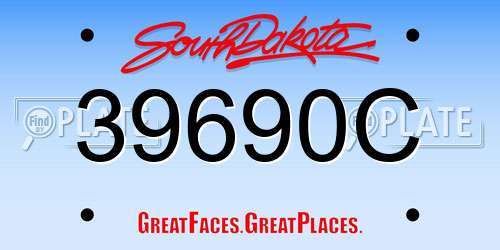 39690C South Dakota License Plate