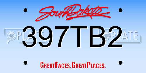 397TB2 South Dakota License Plate