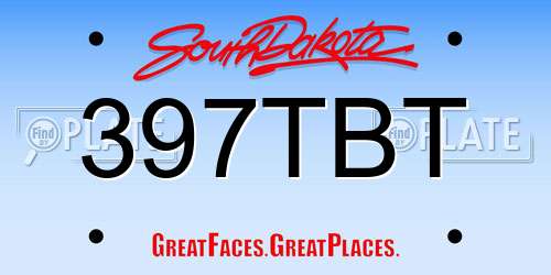 397TBT South Dakota License Plate