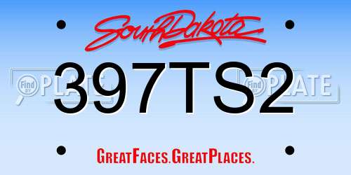 397TS2 South Dakota License Plate