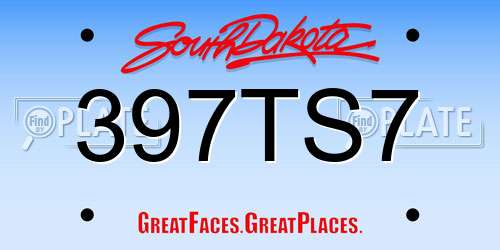 397TS7 South Dakota License Plate