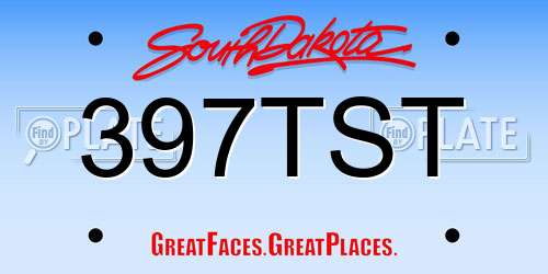 397TST South Dakota License Plate