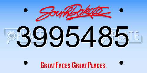 3995485 South Dakota License Plate