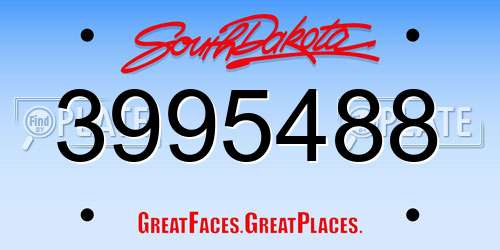 3995488 South Dakota License Plate