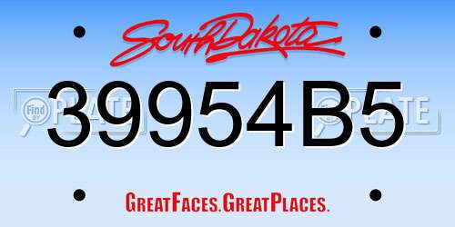 39954B5 South Dakota License Plate