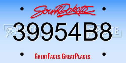 39954B8 South Dakota License Plate