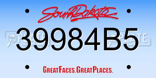 39984B5 South Dakota License Plate