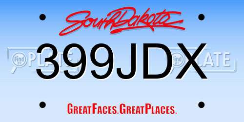 399JDX South Dakota License Plate