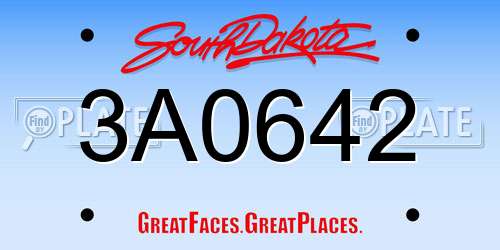 3A0642 South Dakota License Plate