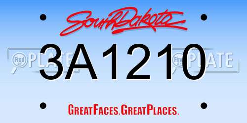 3A1210 South Dakota License Plate