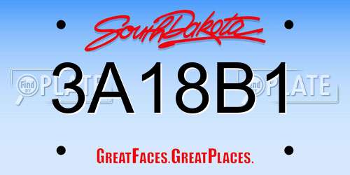 3A18B1 South Dakota License Plate