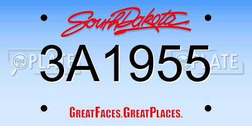 3A1955 South Dakota License Plate