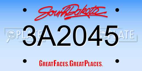 3A2045 South Dakota License Plate