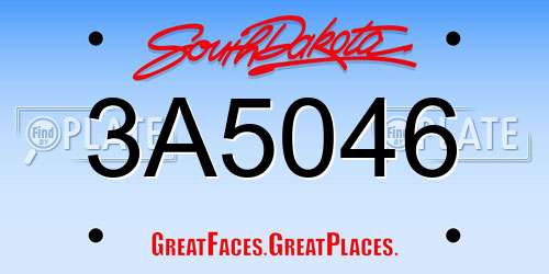 3A5046 South Dakota License Plate