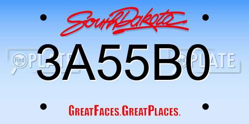 3A55B0 South Dakota License Plate