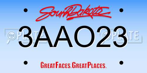 3AAO23 South Dakota License Plate
