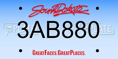 3AB880 South Dakota License Plate