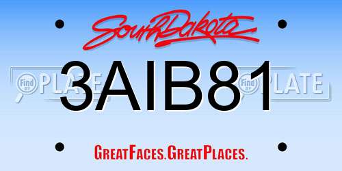 3AIB81 South Dakota License Plate