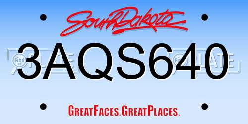 3AQS640 South Dakota License Plate