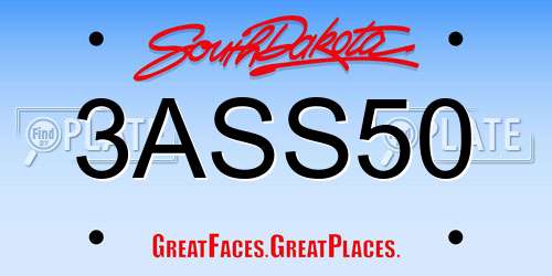 3ASS50 South Dakota License Plate