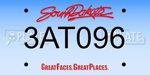 3AT096 South Dakota License Plate