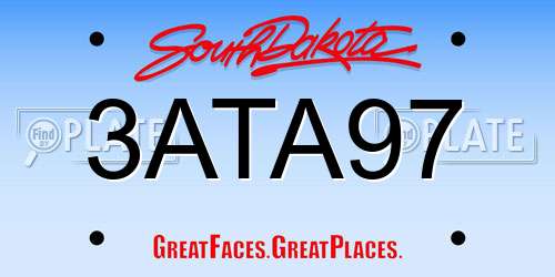 3ATA97 South Dakota License Plate