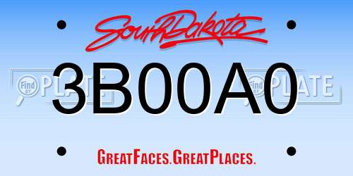 3B00A0 South Dakota License Plate