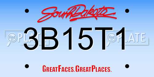 3B15T1 South Dakota License Plate