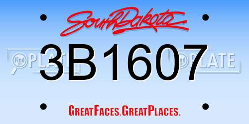 3B1607 South Dakota License Plate