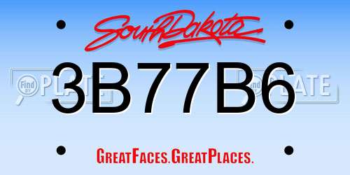 3B77B6 South Dakota License Plate