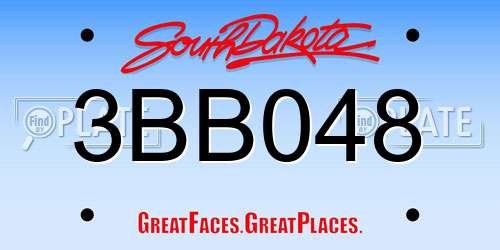 3BB048 South Dakota License Plate