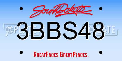 3BBS48 South Dakota License Plate