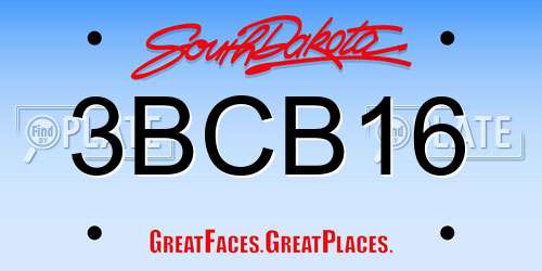 3BCB16 South Dakota License Plate