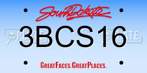 3BCS16 South Dakota License Plate
