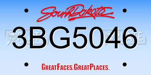 3BG5046 South Dakota License Plate