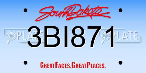 3BI871 South Dakota License Plate