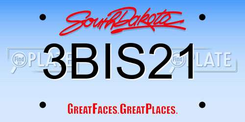 3BIS21 South Dakota License Plate