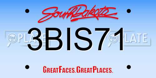 3BIS71 South Dakota License Plate