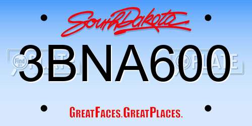 3BNA600 South Dakota License Plate
