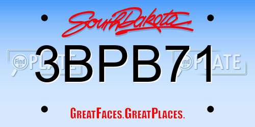 3BPB71 South Dakota License Plate