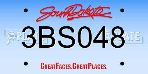 3BS048 South Dakota License Plate