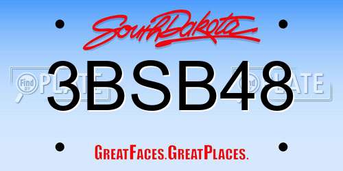 3BSB48 South Dakota License Plate