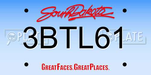 3BTL61 South Dakota License Plate