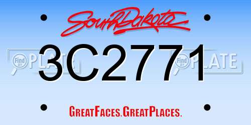 3C2771 South Dakota License Plate