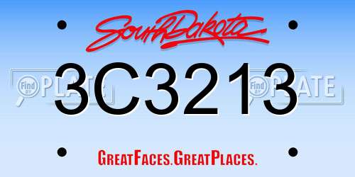 3C3213 South Dakota License Plate