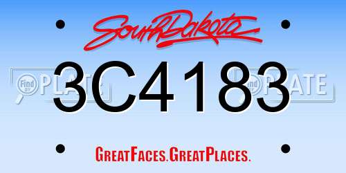 3C4183 South Dakota License Plate