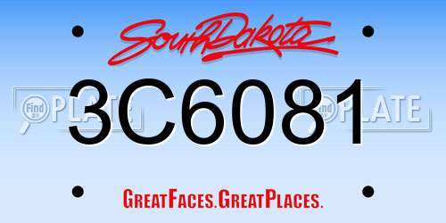3C6081 South Dakota License Plate